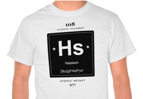 nightskiesgeek's tweet photo. New #tshirt #chemicalElement #hassium #chemistry #science #gadget #geek http://t.co/9VYI6zrQUq http://t.co/pCl9sOjnO6