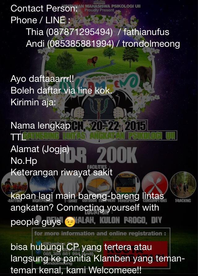 HimapsiUii's tweet photo. Pra-Himapsi Uii Proudly present: @Klamben_2015 gathering lintas angkatan Psikologi! @UIIPsikologi13 @PSIKOLOGIUII14 http://t.co/LlSKsLZsyx