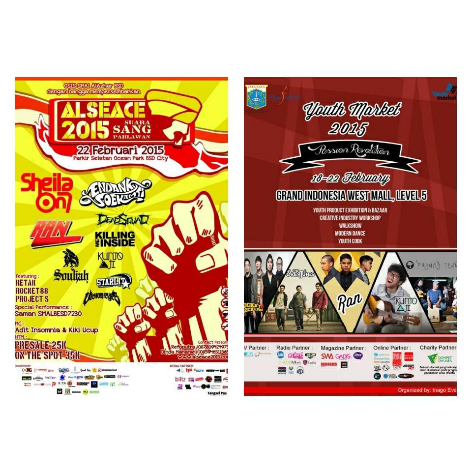 Today! <a href="/RANforyourlife/">RAN</a> at @Alseace_15 Ocean Park BSD on 4PM and <a href="/YouthMarketID/">Youth Market</a> <a href="/GrandIndonesia/">Grand Indonesia</a> on 7PM. Be there!