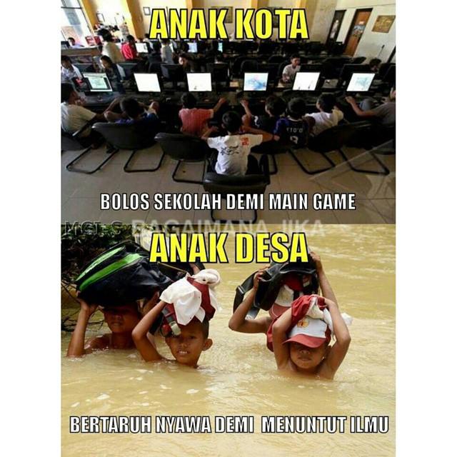 TerlahirGila's tweet image. Beda anak kota sama anak desa