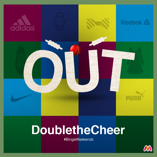 myntra's tweet photo. Yeh  ! India strikes. Mohit Sharma does it for India #BingeWeekends #SAvsIND 
 Bengaluru South, Karnataka http://t.co/bRWED8oX9t