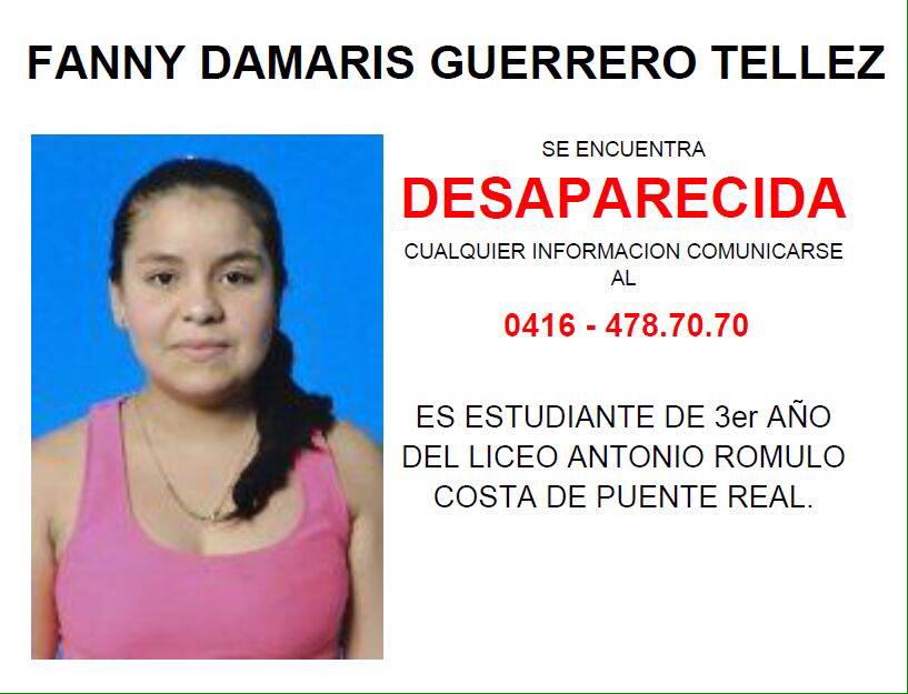 TachiraFuerte's tweet photo. Ella es Fany Guerrero, desaparecida el #15F en Rubio. Su familia no usa Tw. Ayuda a difundir! http://t.co/SqMUDwVebN http://t.co/iHuAIjCL2v