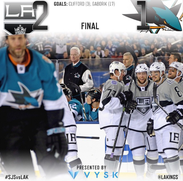 ReebokHockey's tweet photo. Big congrats to the Kings! Way to #RallyOutside for the #StadiumSeries win tonight. RT @LAKings: #ItWas2To1 http://t.co/4uFrKdmmrh