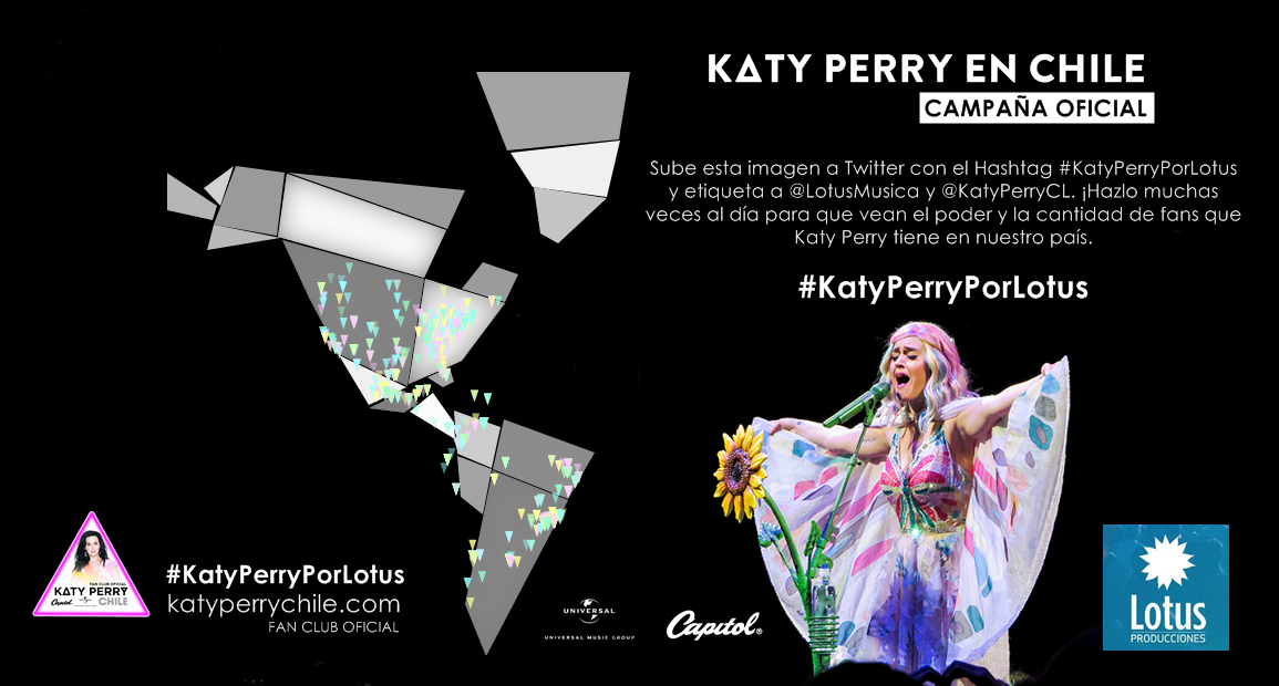 KatyPerryCL's tweet photo. #KatyPerryPorLotus campaña para traer a @KatyPerry a Chile por @LotusMusica. Más info en http://t.co/53NvIqWlfp http://t.co/XktRjrKORZ