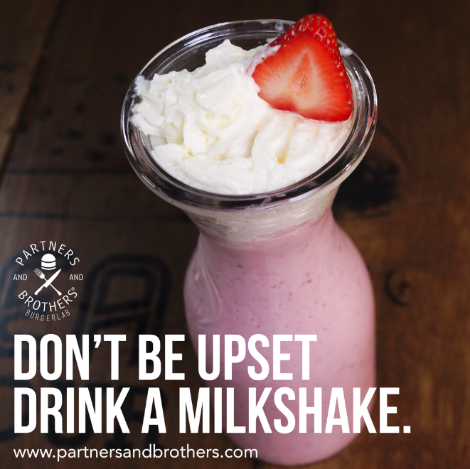 Nuestras malteadas son mejor que cualquier malteada de los 80´s.  #partnersandbrothers
  
RSVP: 5567240134