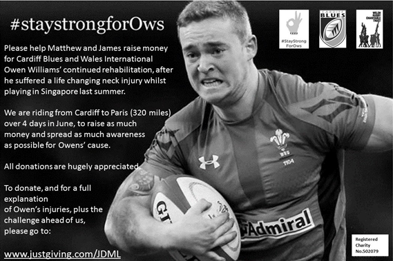 JammoLaa's tweet photo. @QuadeCooper Can we get a retweet, raising money for Owen Williams.
https://t.co/8yaNVNq0ov
#StayStrongForOws #Rugby http://t.co/QKm6UFgdLu