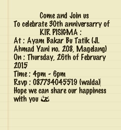 haeee.. KIR mau ngerayain ulang tahunnya loh.. dateng yah :)