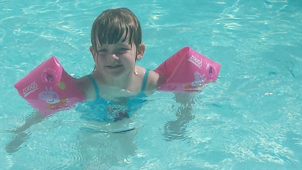 Great week off with the family ready for a late flight home theres gonna b a problem evicting Olivia from the Pool!!