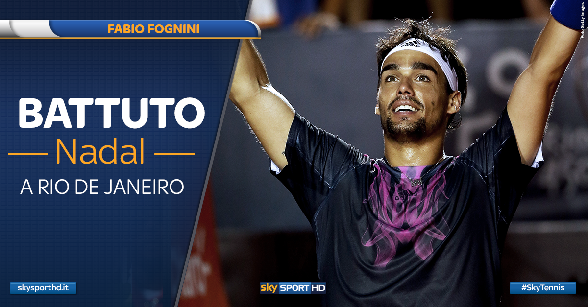 SkySport's tweet photo. #Fognini compie l'impresa e si impone su #Nadal a Rio, raggiungendo la finale http://t.co/8ptHWNfKoS #SkyTennis http://t.co/tr4ImGXkac