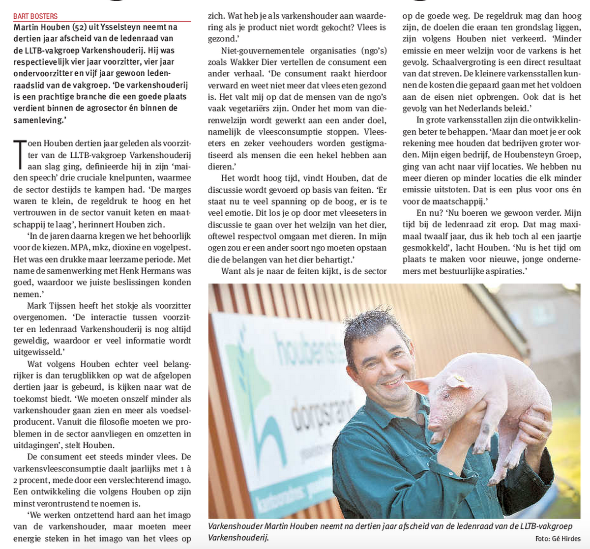 elly_emf38's tweet photo. En mooi "afscheidsartikel" van @martinhouben1 die na vele jaren trouwe inzet vakgroep #varkenshouderij #LLTB verlaat http://t.co/gwZP5zXU7x