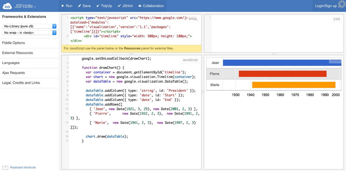 seeksanusername's tweet image. Plutôt sympa et simple d&apos;utilisation la fonction #timeline de #GoogleCharts