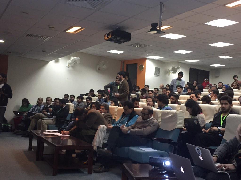 shanzaalam's tweet photo. It's a full house at #HackISB organized by #CodeForPakistan at #NUST Islamabad http://t.co/z1TYKTD292