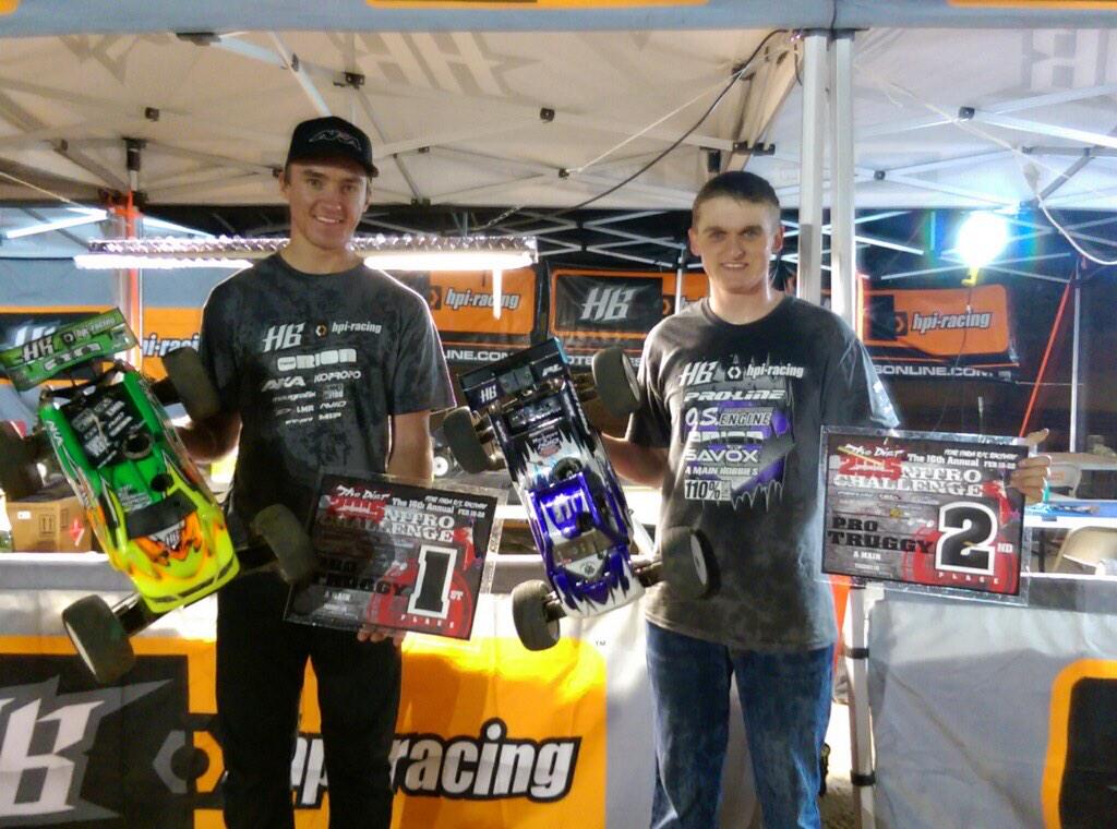 OfficialHPI's tweet photo. #hbhpiracing 1-2 with #davidronnefalk #tytessmann in Pro Truggy 2015 #DirtNitroChallenge #hbd8t #hpiracing http://t.co/OifFn0Ex6C