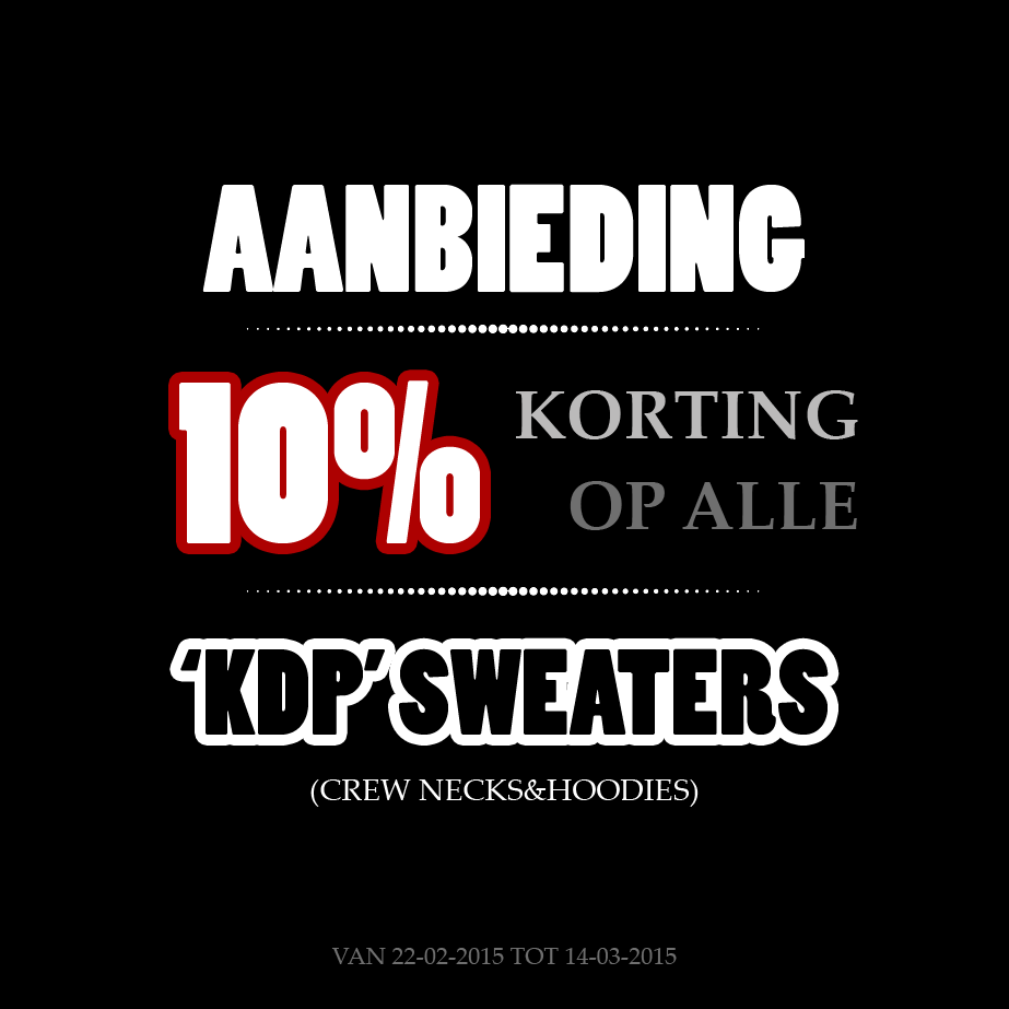 Vanaf vandaag: 10% korting op alle 'KDP' sweaters. Bekijk hier alle items: bit.ly/KDP-sweaters | #sale #aanbieding