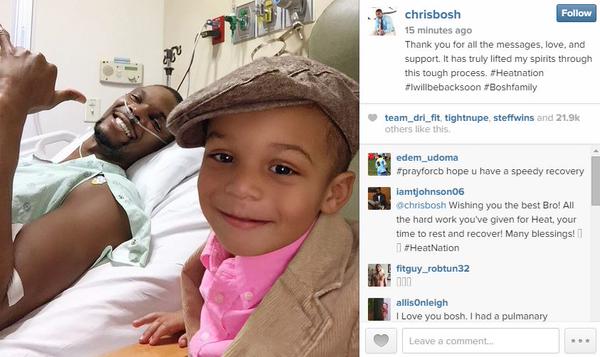 ICYMI: Chris Bosh sends his regards while he recovers. (via <a href="/chrisbosh/">Chris Bosh</a>)