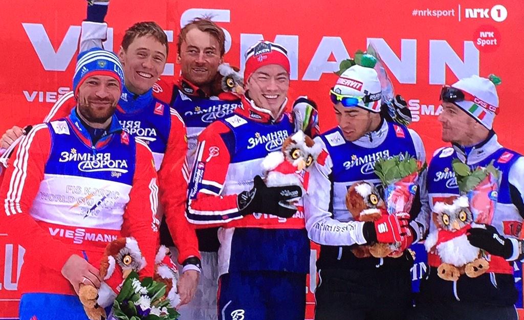 @PetterNorthug1 i storslag - herlig å se! Grattis gullgutter :-) #Falun2015 #2falun
