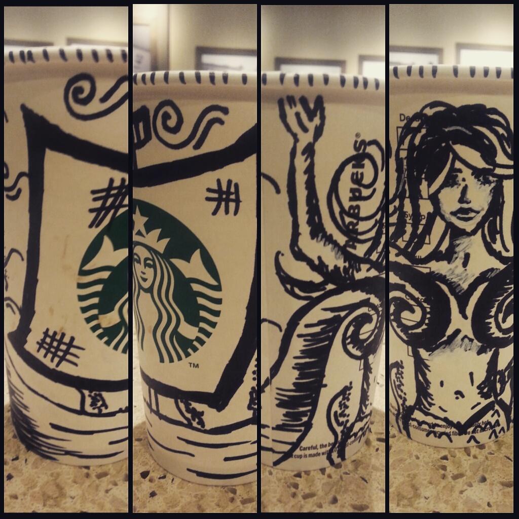 StudioCikota's tweet photo. It's a ship! No, it's a mermaid... with huge coffee mugs ;) @starbucksprtnrs #PartnerCupContest #boobs #JustLaugh http://t.co/ywH7L8SRHB