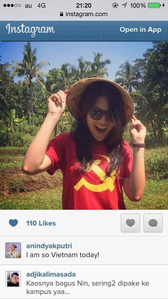 AnggrainiDiane's tweet photo. PUTRI Indonesia 2015memakai kaos berlogo PKI?Waduh?? @maspiyungan @TommySoeharto62 @Prabowo08 @EkoWardojo @totti_mom http://t.co/lEcMLAkQXN