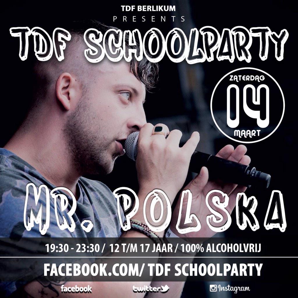facebook.com/events/7983372… <a href="/MrPolska/">MRPOLSKA</a> zaterdag 14 Maart TDF schoolparty