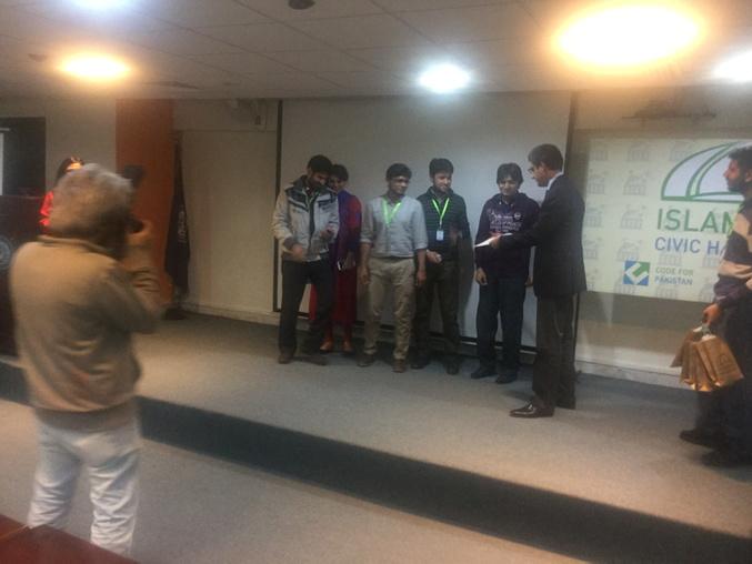 CodeforPakistan's tweet photo. Third place went to E-Found!#HackISB #CodeAcross http://t.co/yOaBHO8Czl