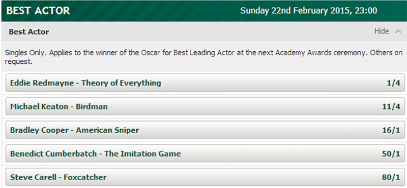 PPOffers's tweet photo. All the latest betting for tonight's main Oscar categories: http://t.co/ALvPWLVhkB #AcademyAwards http://t.co/Kbnj1xhwhG