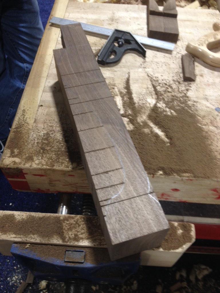 DesignBuildShow's tweet photo. @EliCleveland forgot to prep his ball and claw demo at the shop.  Time to give a hand tool demo! http://t.co/n4wsFR5AIT