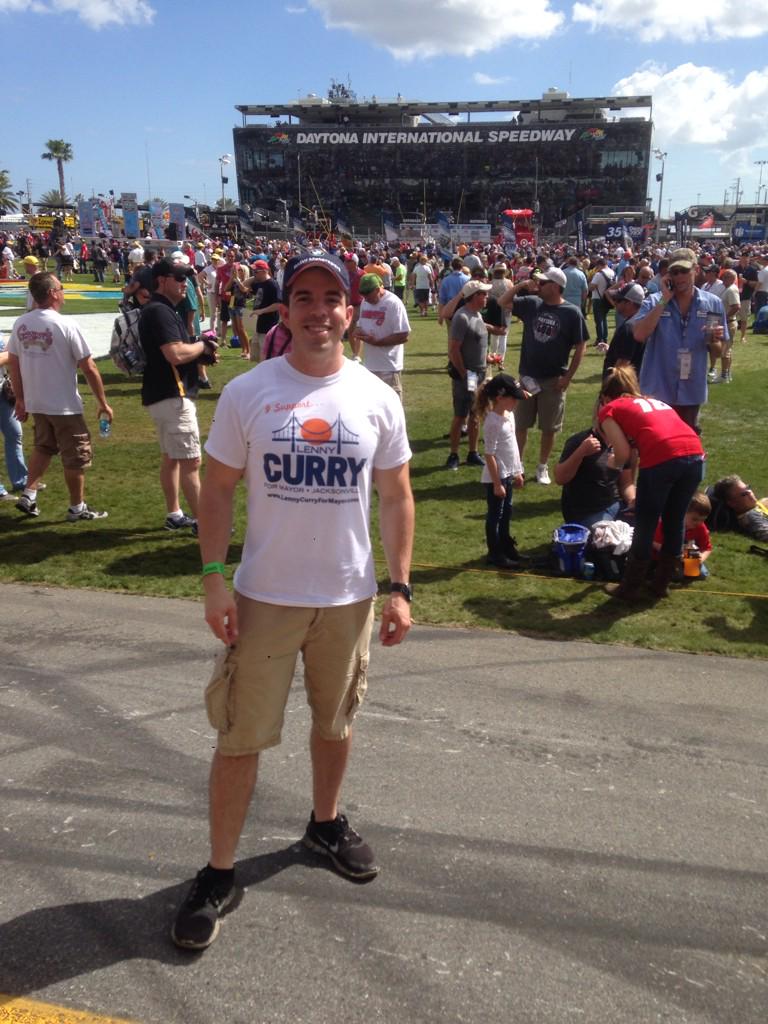 Showing support at the #Daytona500 #jacksonville <a href="/lennycurry/">Lenny Curry</a>