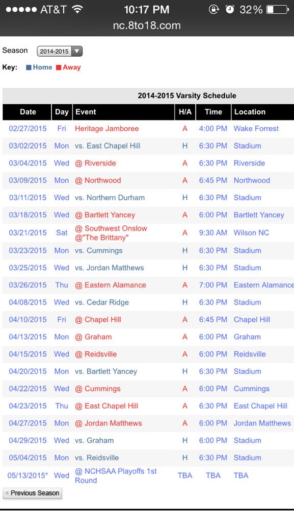 CarrboroSoccer's tweet photo. heres the schedule for this coming 2015 spring season http://t.co/t6utRKpe1U