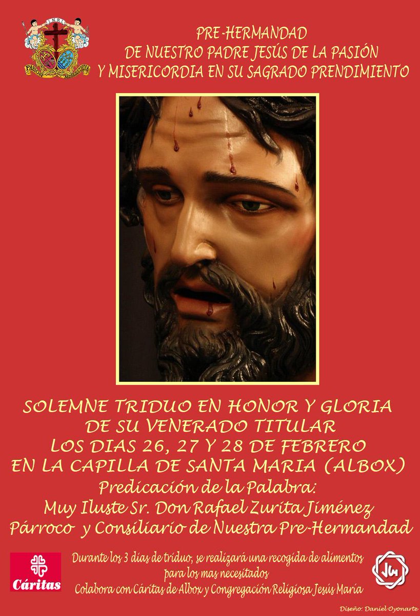 Triduo en honor y gloria a Nuestro Padre Jesús de la Pasión y Misericordia. Mas info: facebook.com/prendimiento.a…