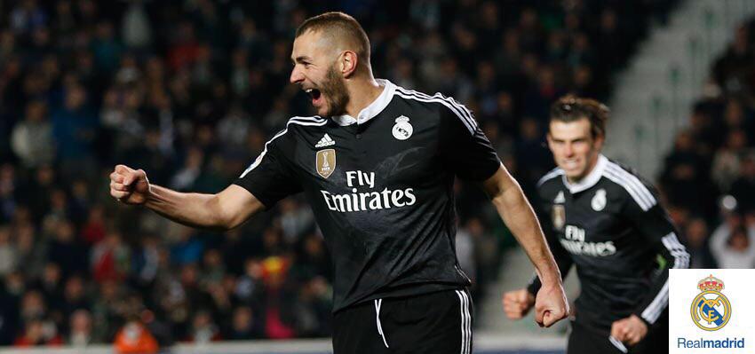 Benzema's tweet photo. Trois points précieux ce soir !!! Tres puntos preciosos esta noche !!! #HalaMadridYNadaMas #therewillbehaters http://t.co/a7hzC7UvpC