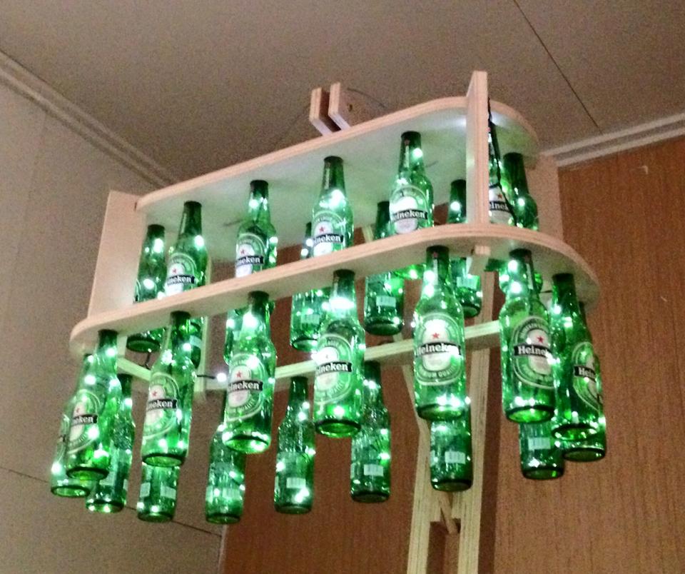 CraftedGreen's tweet photo. Crafted Green's idea of up cycling! 
#beer #recycle #showpiece.
Come and buy your very own, just supply your bottles. http://t.co/X2kf8X5AhJ