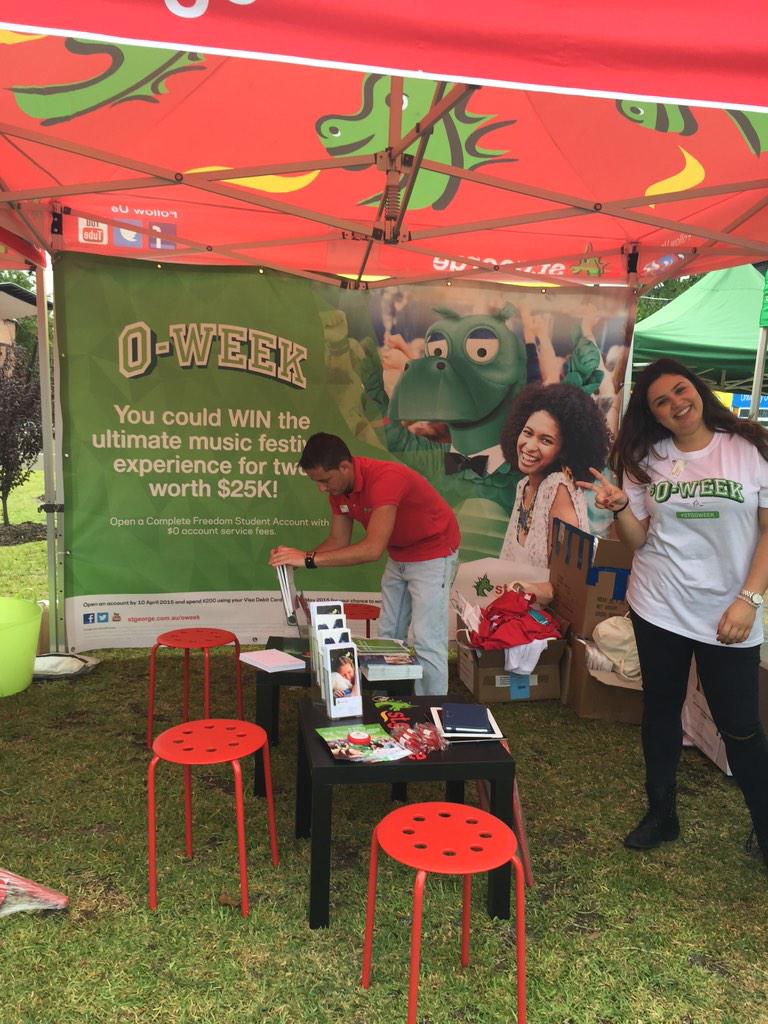 BecCookson's tweet photo. UWS O-WEEK #stgeorgebankaus @adzy_Y85 @ST2010 @TheDragonWay come down for your chance to win 25k music festival exp http://t.co/pn3A8m8aVW