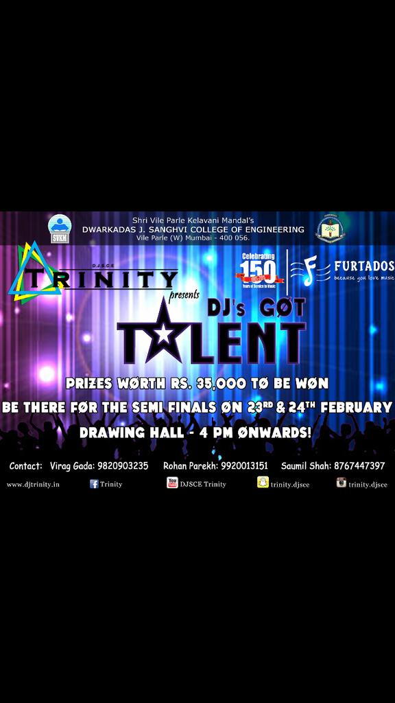 viraggada99's tweet image. DJ's Got Talent Semifinals on 23-24 Feb at 4 pm in Drawing Hall @djscetrinity #Trinity2015 #djscetrinity #fortrinity