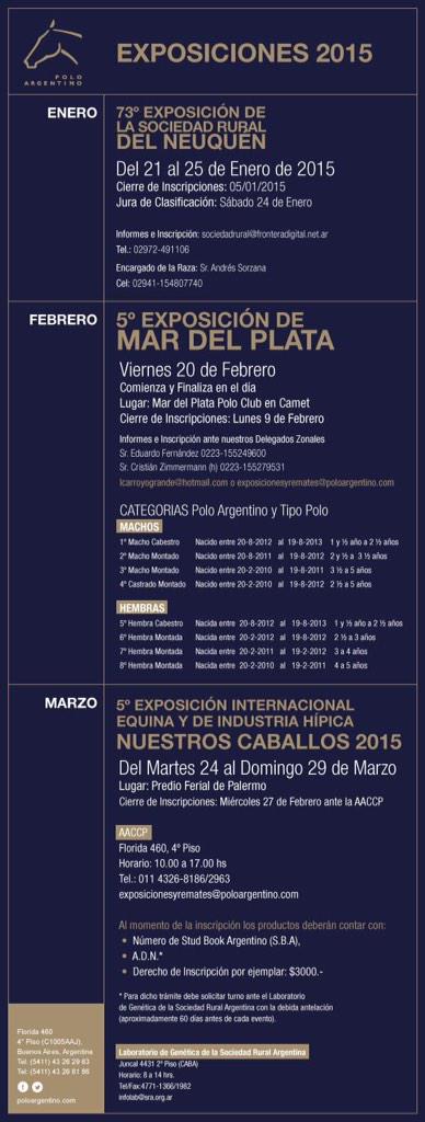 PoloArgentinotw's tweet photo. Visita http://t.co/lGxX2SwURN para conocer el Calendario de Exposiciones #PoloArgentino del 2015. #NoticiasPolo http://t.co/5kOSctLgkY