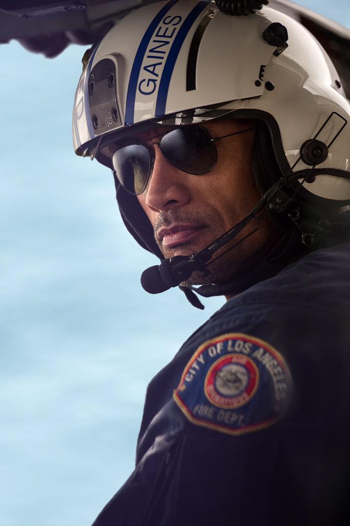 TheRock's tweet photo. Geared up before the #Oscars Honored to play this man. Shooting very last scene for #SanAndreas Coming May 29th. http://t.co/B1FxJ5aVGW