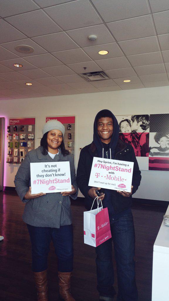 JuleyMorel's tweet photo. #MyCustomersBeLike.... @V8_ornah #7NightStand with @TMobile then they stay!!! #ByeBye @sprint. @JohnLegere http://t.co/ifIVv51eLI