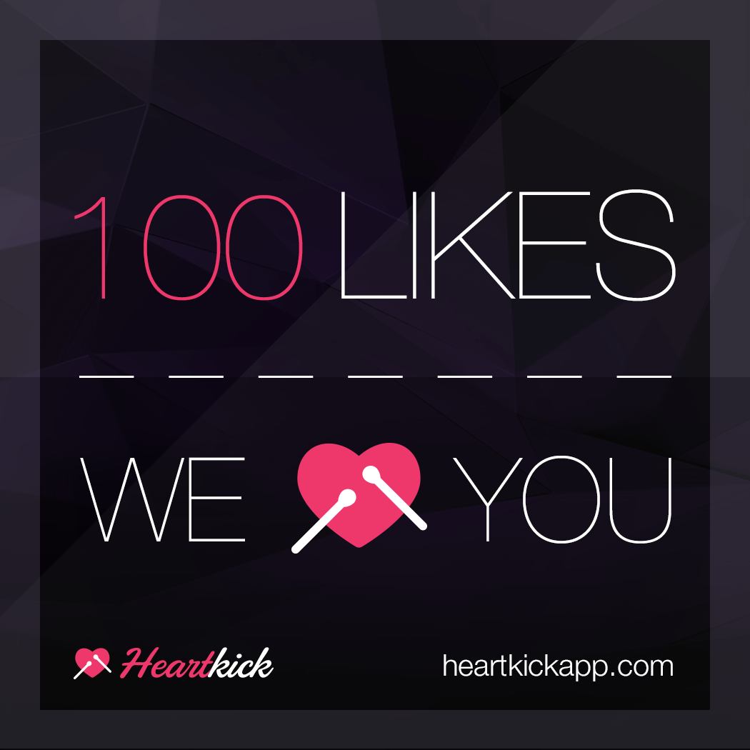 Heartkick 100 Likes On Facebook Thank You For Supporting Us 3 3 3 T Co Jrvnpqtftv Http T Co Zh73y2pl7p