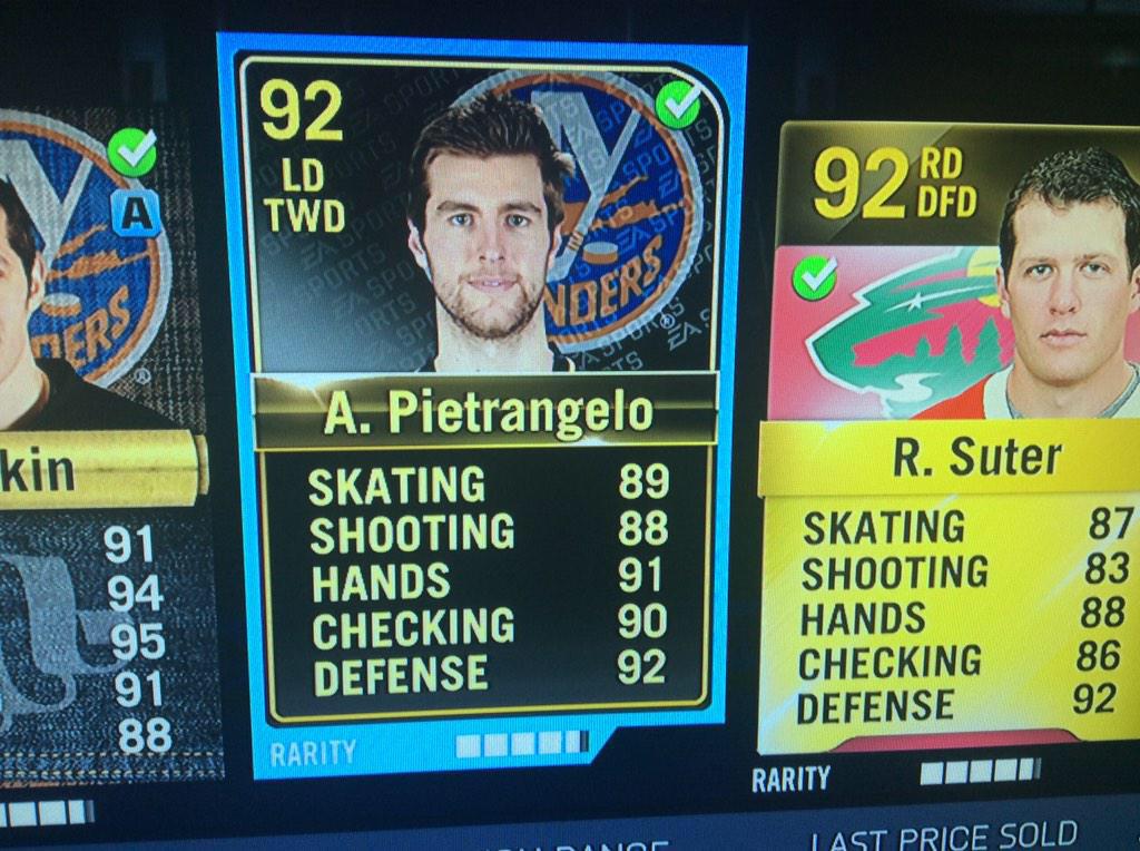 NHL15HUT2's tweet photo. New giveaway at 500 followers, team of the week pietrangelo,92 overall.Must be following and RT this to enter contest http://t.co/m16ey9vSiE
