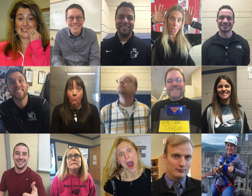 WODanceMarathon's tweet photo. Do you want to pie one of these teachers in the face at Dance Marathon? Bring money to lunch next week! #WODM15 http://t.co/YLs2DyJhLN