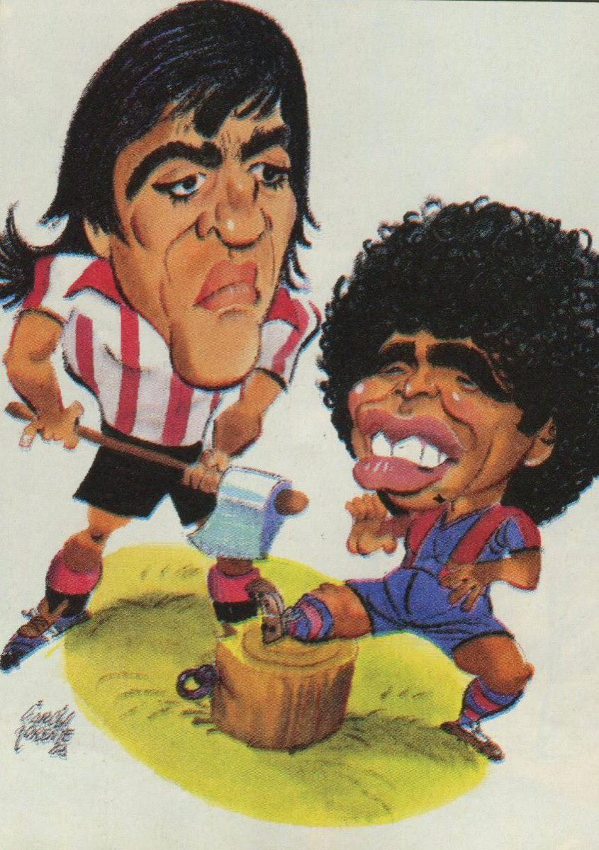 OldSchoolPanini's tweet photo. Diego Maradona vs Andoni Goikoetxea. All the videos here : http://t.co/iDH5nitwny http://t.co/VNkZXFcZJG