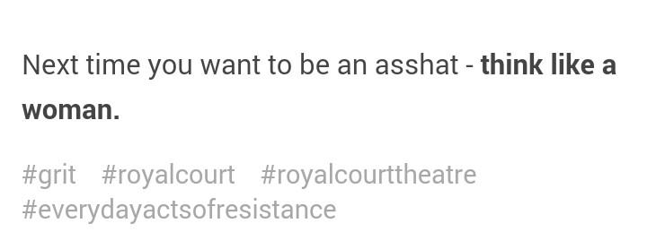 megsiobhan's tweet photo. I'm so happy that what I submitted to @royalcourt is up on the GRIT site! #everydayactsofresistance http://t.co/AJzmdL03al