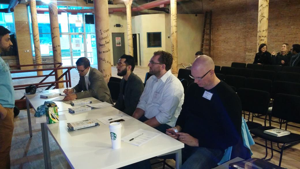 FinTExChicago's tweet photo. Getting ready to judge the #FinTech #startup #ideas! @pointsnfigures @pouyahmadi @Jump_Capital @jheyse #SWCHIFIN http://t.co/XlpwrxTOh9
