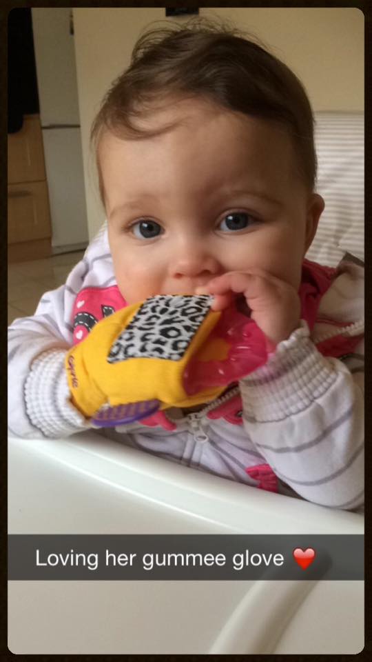 gummeeteething's tweet photo. Hereโs another little lover of our @GummeeGlove! - the 1st teething mitt. loved by babies worldwide #teethingmitt http://t.co/IKWDtjjLZS