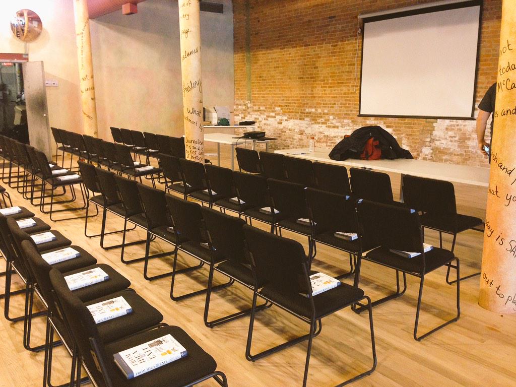 dplawgroup's tweet photo. Setting up for tonight's .@SWChicago pitches! #startups #crunchtime #calmbeforethestorm http://t.co/zaypj9Ez4M