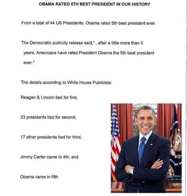 drunkamerica's tweet photo. Obama rated 5th best President.... http://t.co/h6ZRsTDo2a