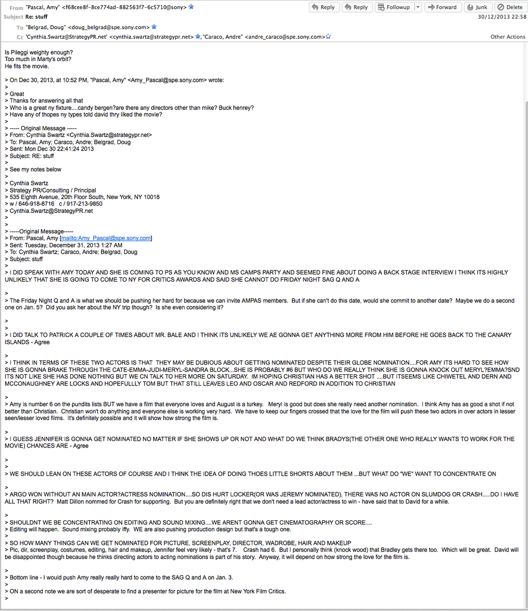 BikiniRobotArmy's tweet photo. inside chatter. #martinscorsese
#Oscars2015 #michaellynton #Sony #sonyhack #sonyemails #michaellynton #amypascal http://t.co/4q84x0BJSE