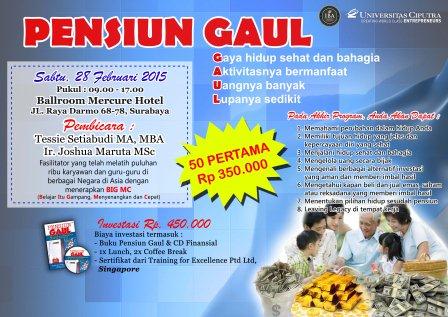 akhir minggu ini,join yuk yang belum di acara PENSIUN GAUL..investasi untuk masa depan