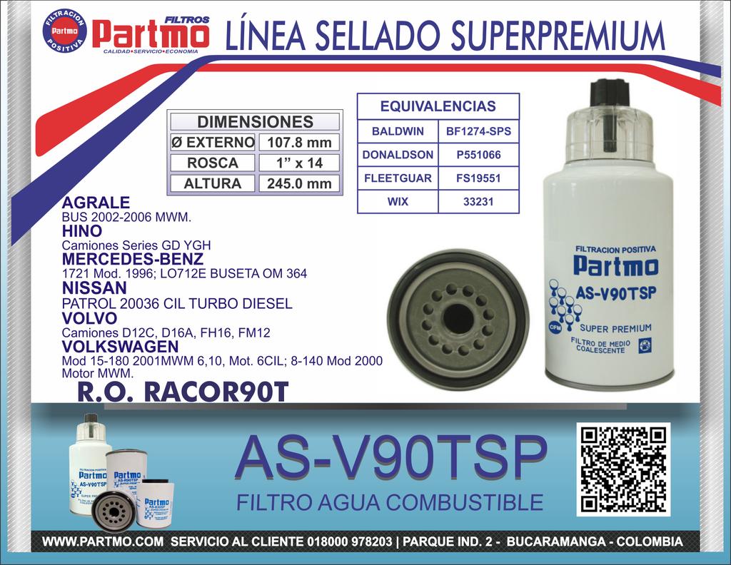 partmo's tweet photo. AS-V90TSP Filtro agua combustible  Super Premium para AGRALE; HINO; MERCEDES BENZ; NISSAN; VOLVO; VOLKSWAGEN http://t.co/V5Tqvh1FIT