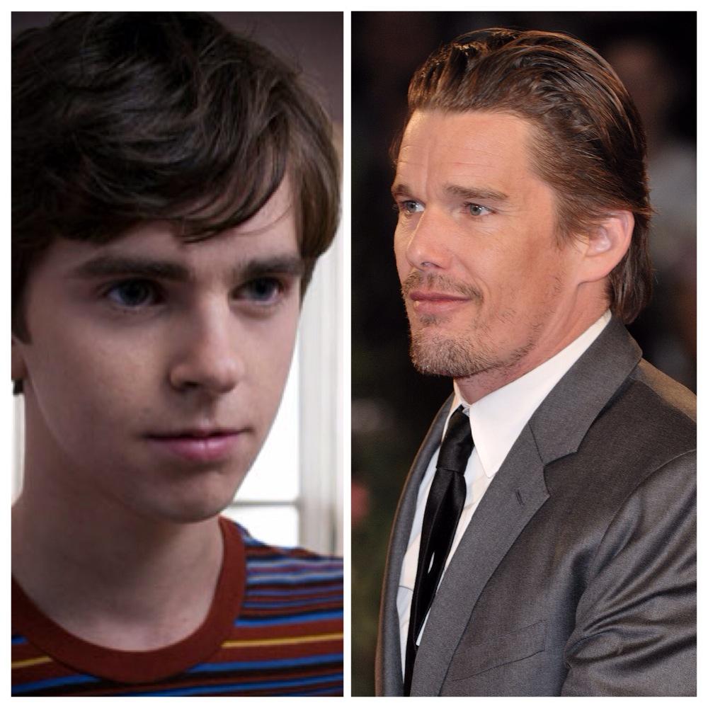 razzle on twitter ethan hawke is really freddie highmore sent back