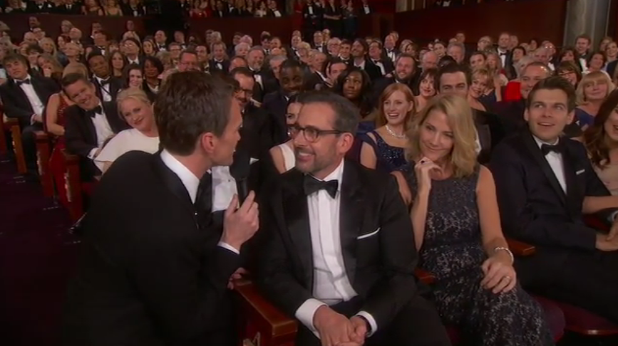 EW's tweet photo. This guy is super excited to be here. #Oscars http://t.co/OBqbFEBQKs
